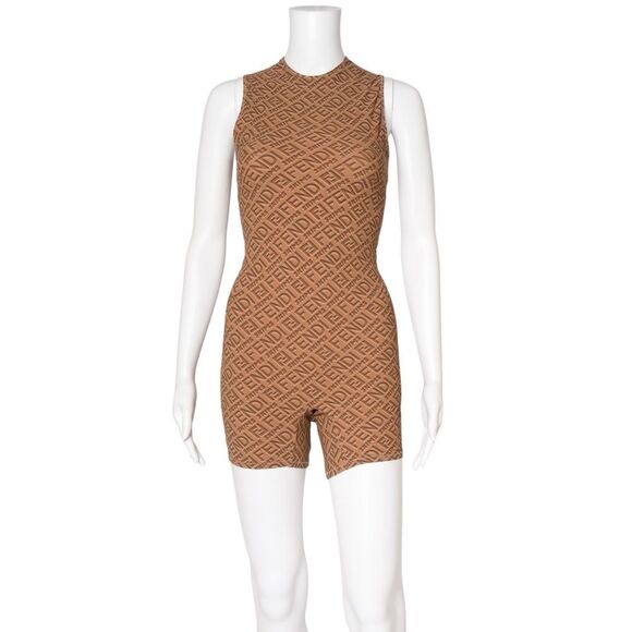 RARE NWT FENDI X SKIMS Sleeveless Mid Thigh Bodysuit - Picture 2 of 4